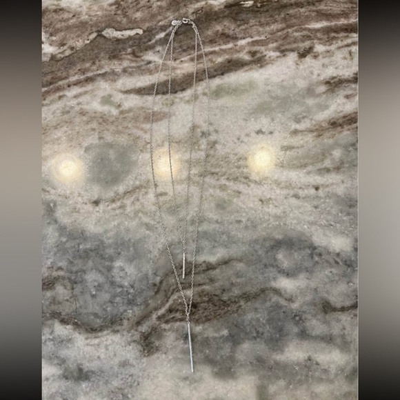 GORJANA marlow silver tone necklace. Double chain. Unique. Simple. - Picture 3 of 5